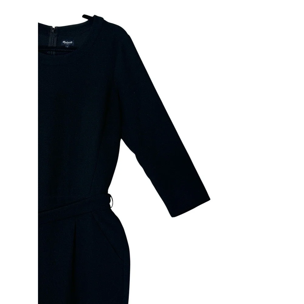 Madewell Jumpsuit Women's Size‎ 2 Black  Long Sleeve Tapered Ankle Pockets